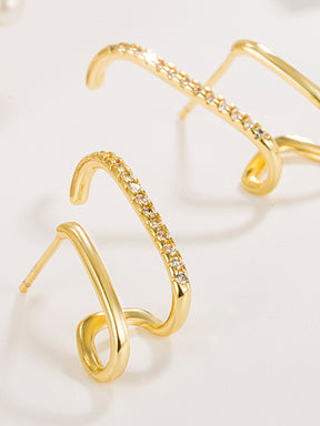 Ear Cuff Geométrico de Zircão